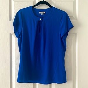 Calvin Klein Blue Short Sleeve Blouse